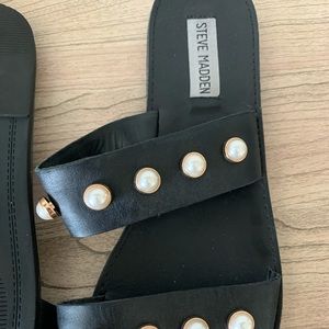 Gentle worn Steve Madden pearl Sandals.
